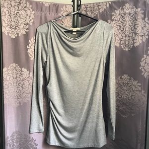 Grey Banana Republic Long Sleeve Cowl Neck Top